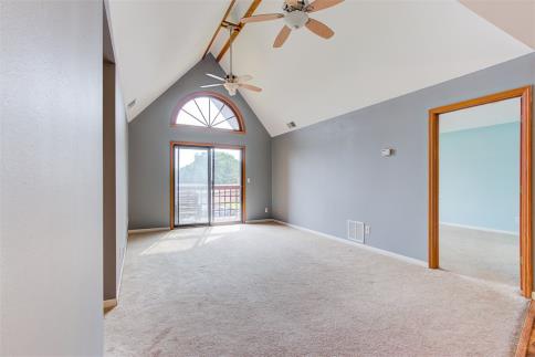 Living Room with Vaulted Ceiling